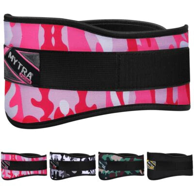 pink camouflage weight lifting belt by Mytra Fusion