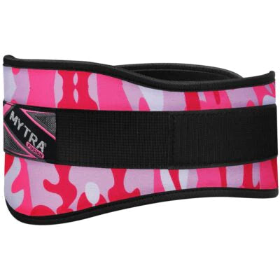 pink camouflage weight lifting belt by Mytra Fusion