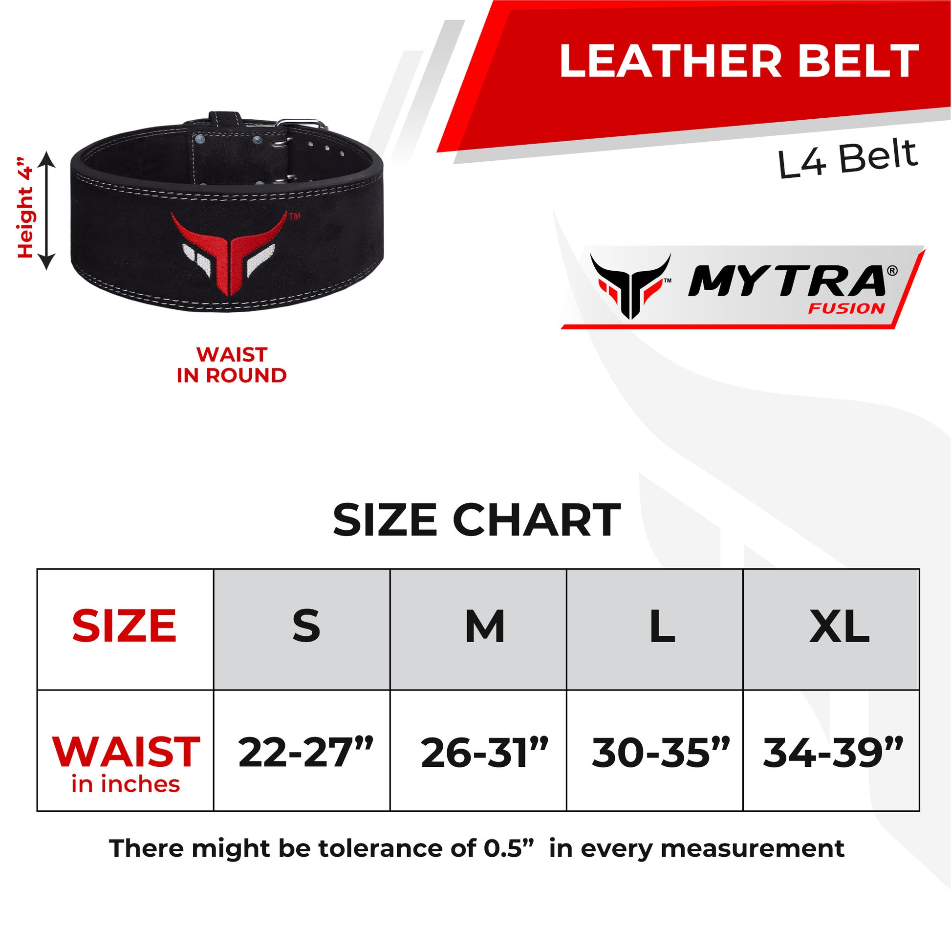 L4 Leather Belt Size Chart