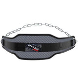Black and Grey Neoprene Dip Belt, Soft Fitness Dipping Belt by Mytra Fusion