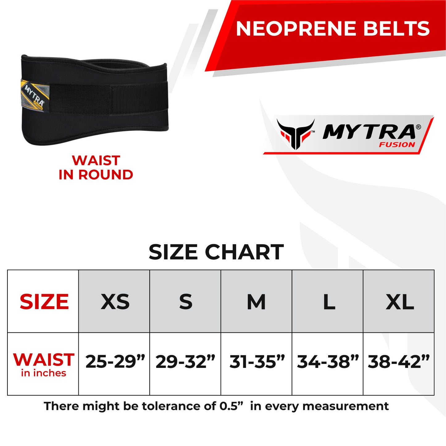 Mytra Fusion Unisex Neoprene Weightlifting Belt